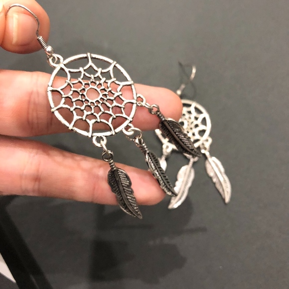 Sliver Dream Catcher Earrings - Picture 2 of 5